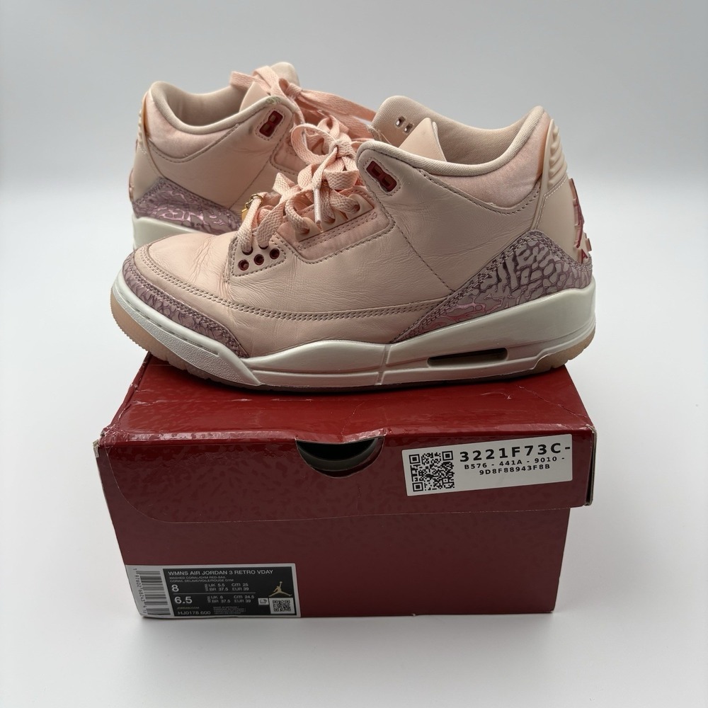 Jordan 3 Retro Valentine's Day Treat Yourself 8W Washed Coral HJ0178-600 OG BOX
